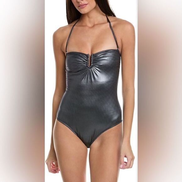 Zadig Voltaire Lumiere Swim Suit/ Body Suit Metallic silver One Piece NWT 40/8 - Picture 1 of 11